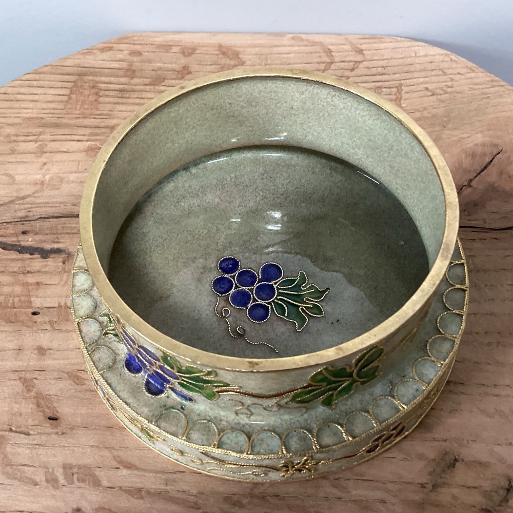 🟣 Cloisonné Wine Bottle Coaster Holder - Like New Condition - Beautiful - Unique - Picture 7 of 13